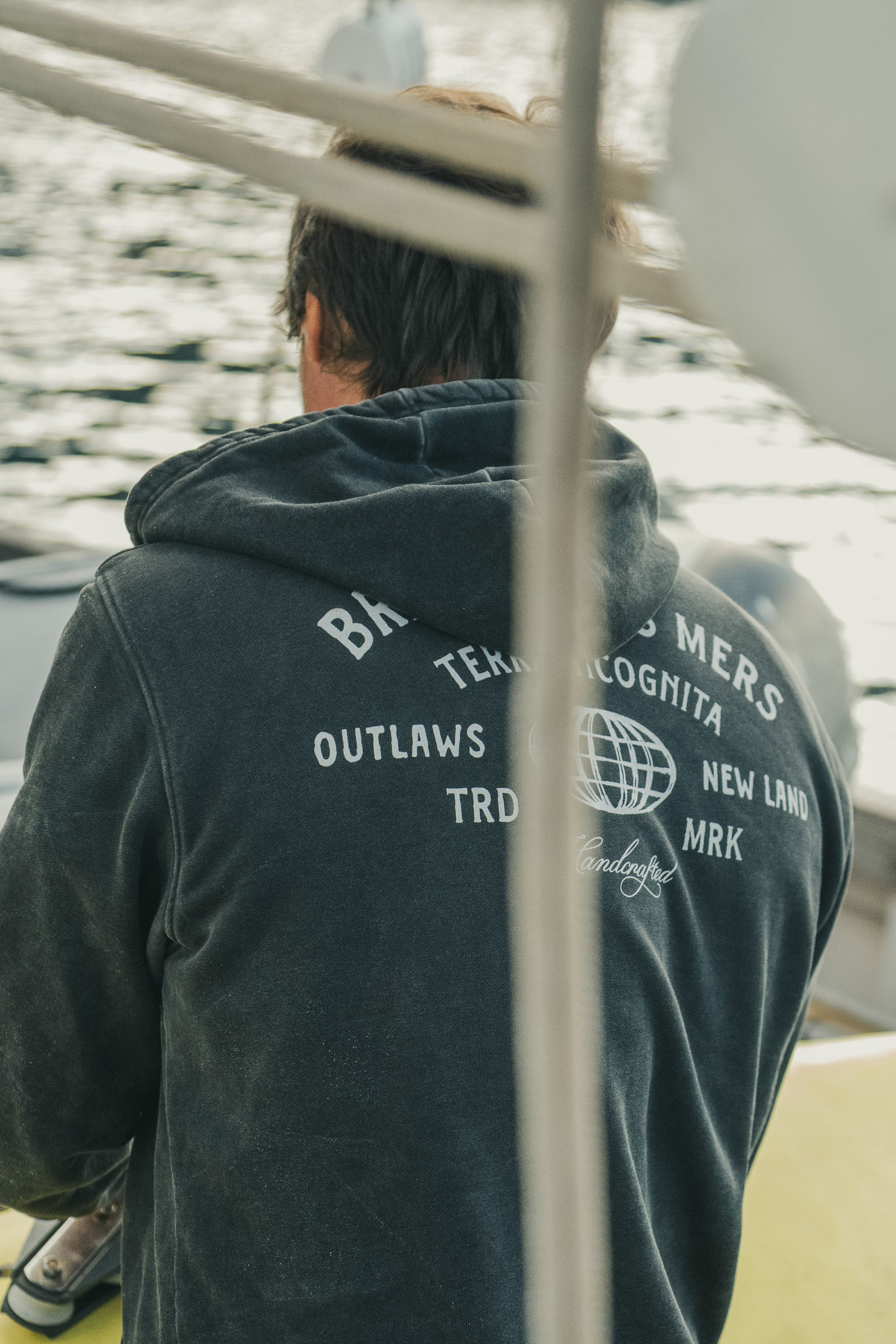 BRIGAND DES MERS Hoodie Terra Incognita Sweat Zippé Homme | Coton Bio Anthracite | Hoodie