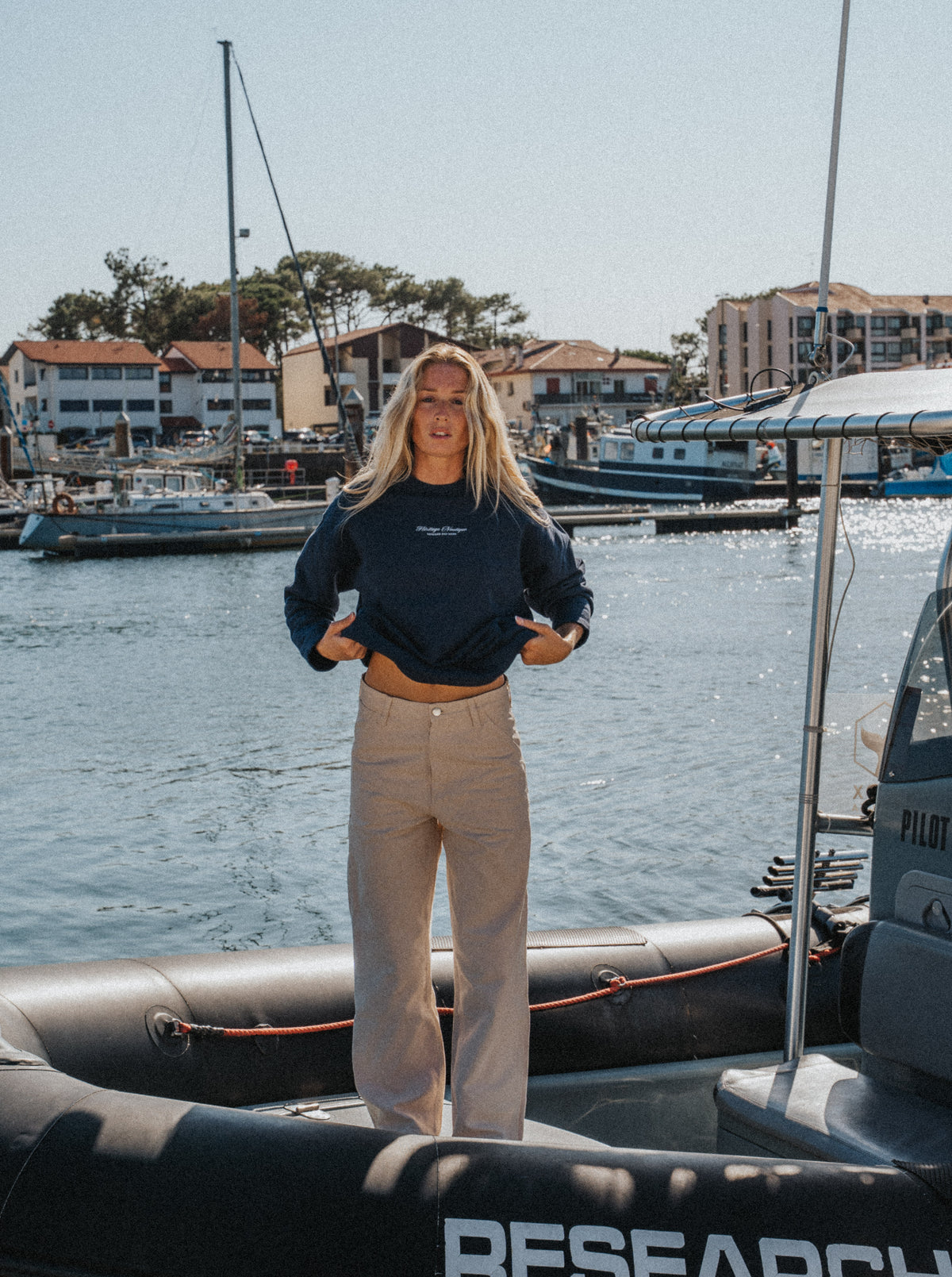 BRIGAND DES MERS Sweat Nautique Sweat Marin Homme | Coton Bio Bleu Marine | Nautique