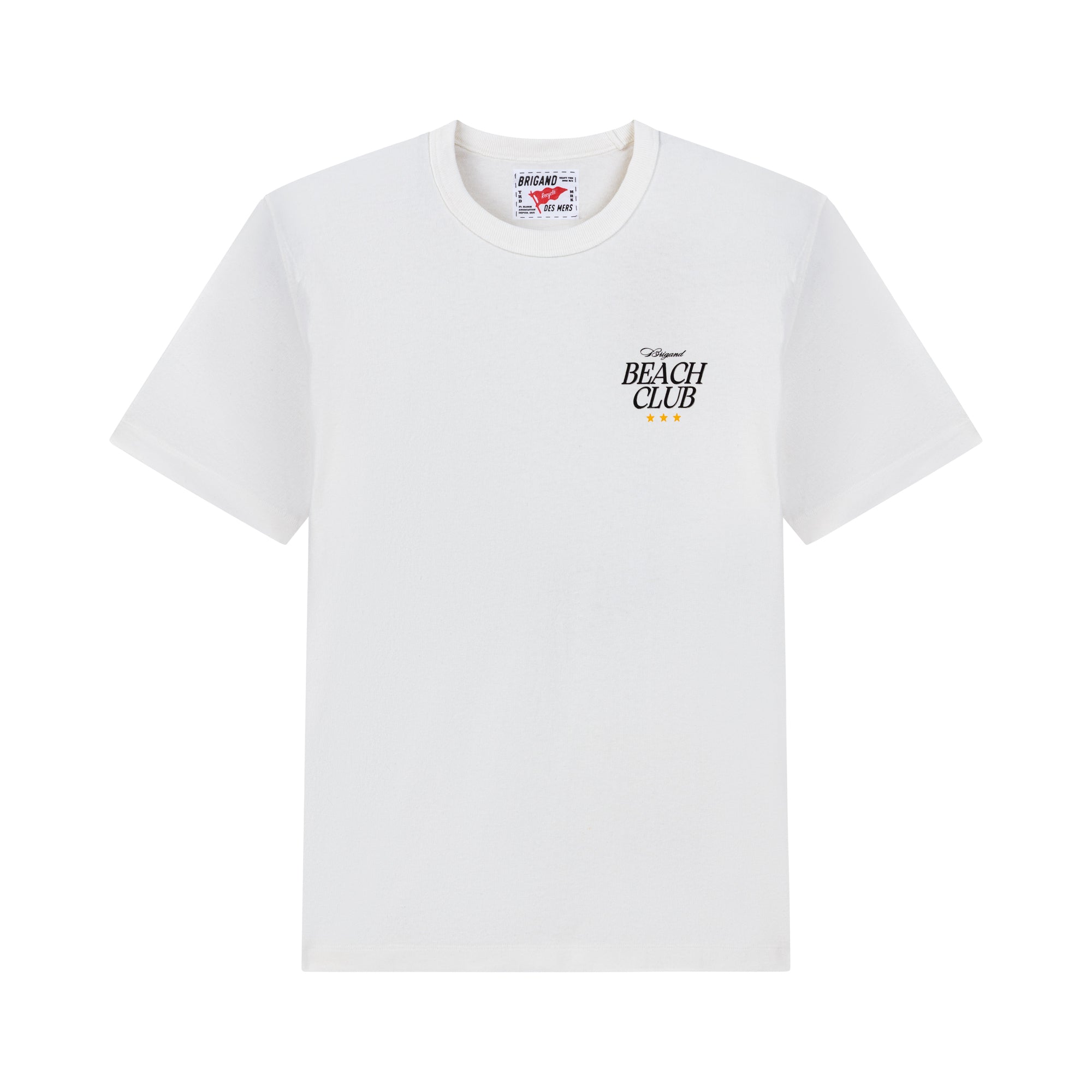 BRIGAND DES MERS T-shirt Beach Club T-shirt Graphique Homme Épais 300 g/m² | Coton Recyclé Off White