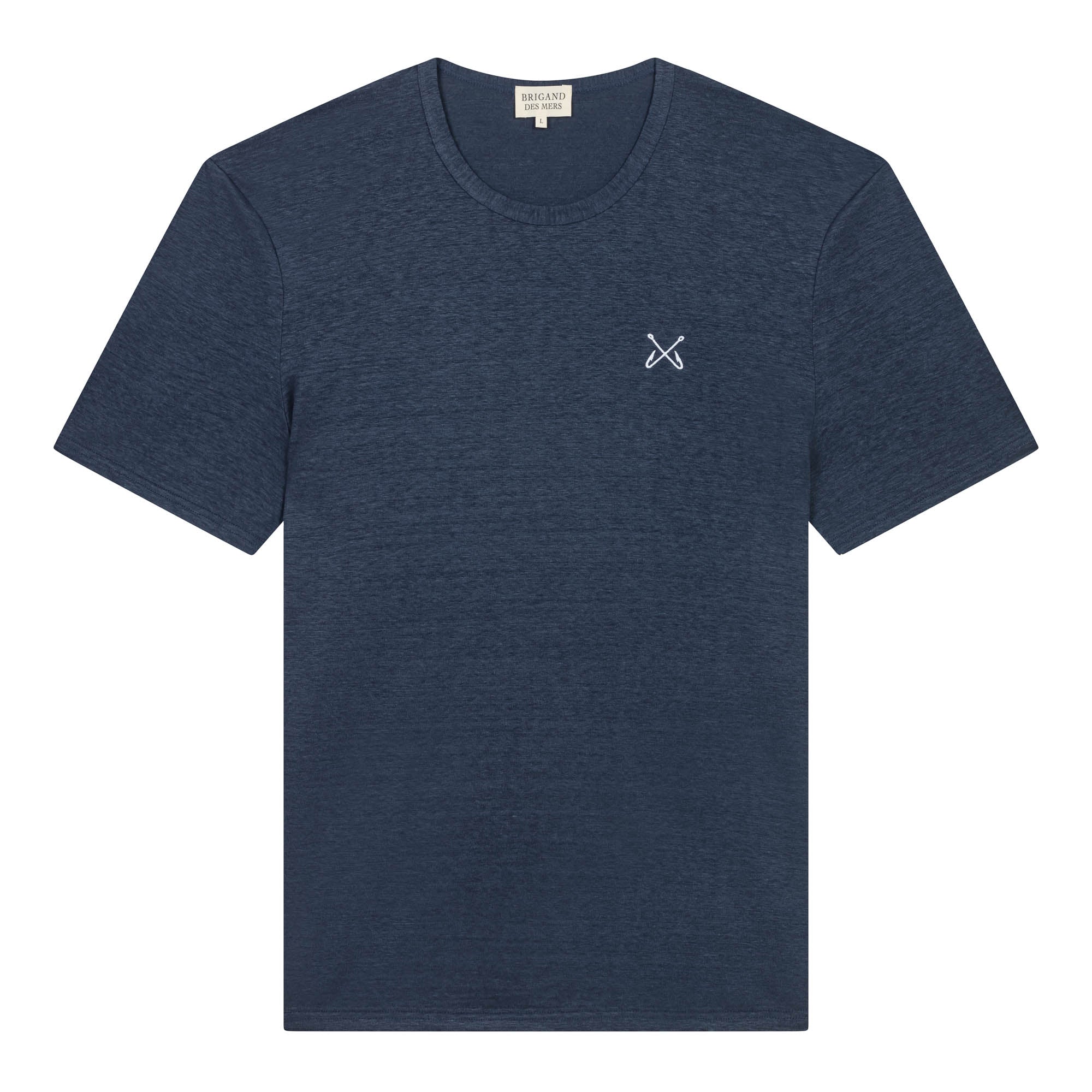 BRIGAND DES MERS Navy / S T-shirt en Lin Francais Hook
