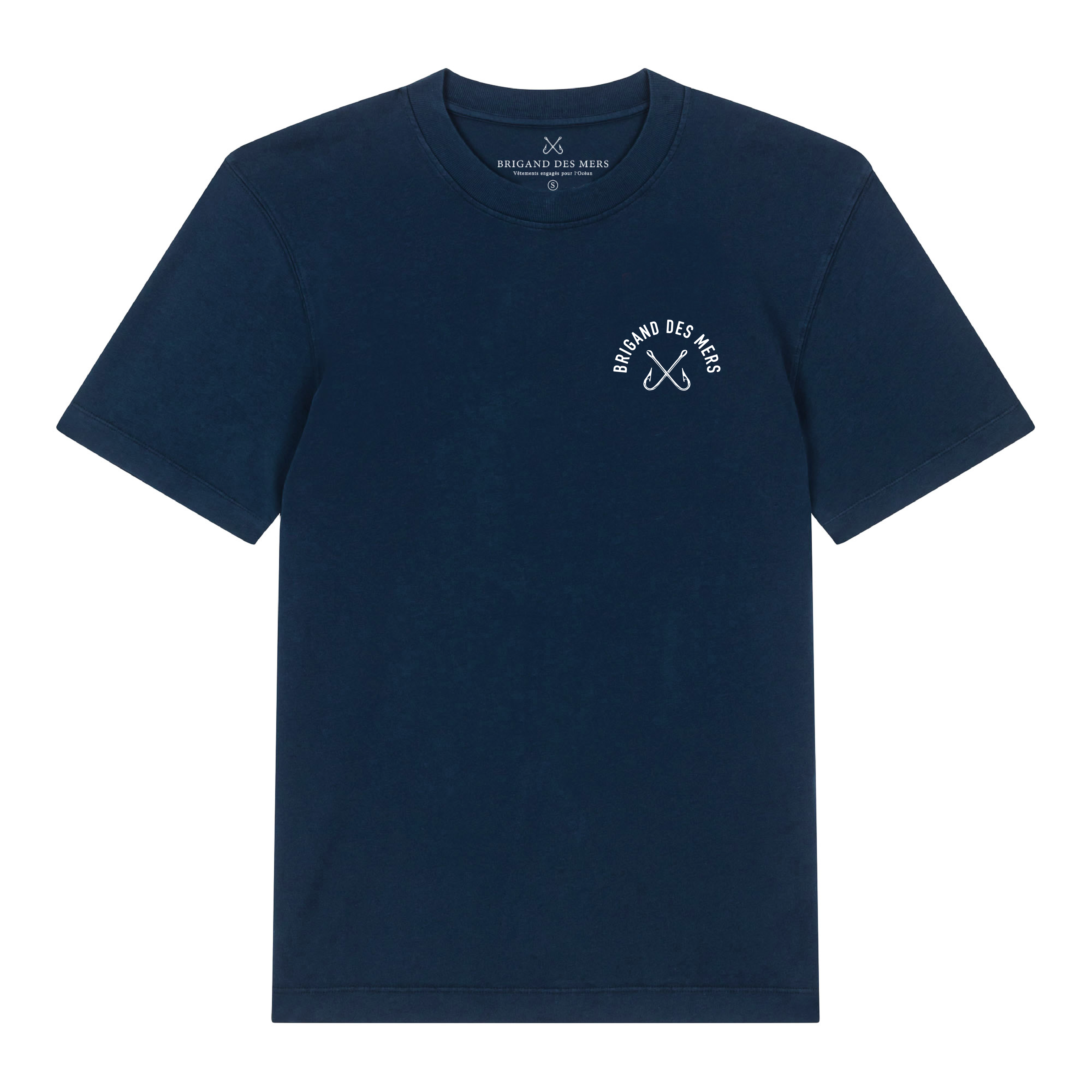 BRIGAND DES MERS T-shirt Hook Classic T-shirt Coton Bio Épais 250g | Logo Hameçon | Portugal