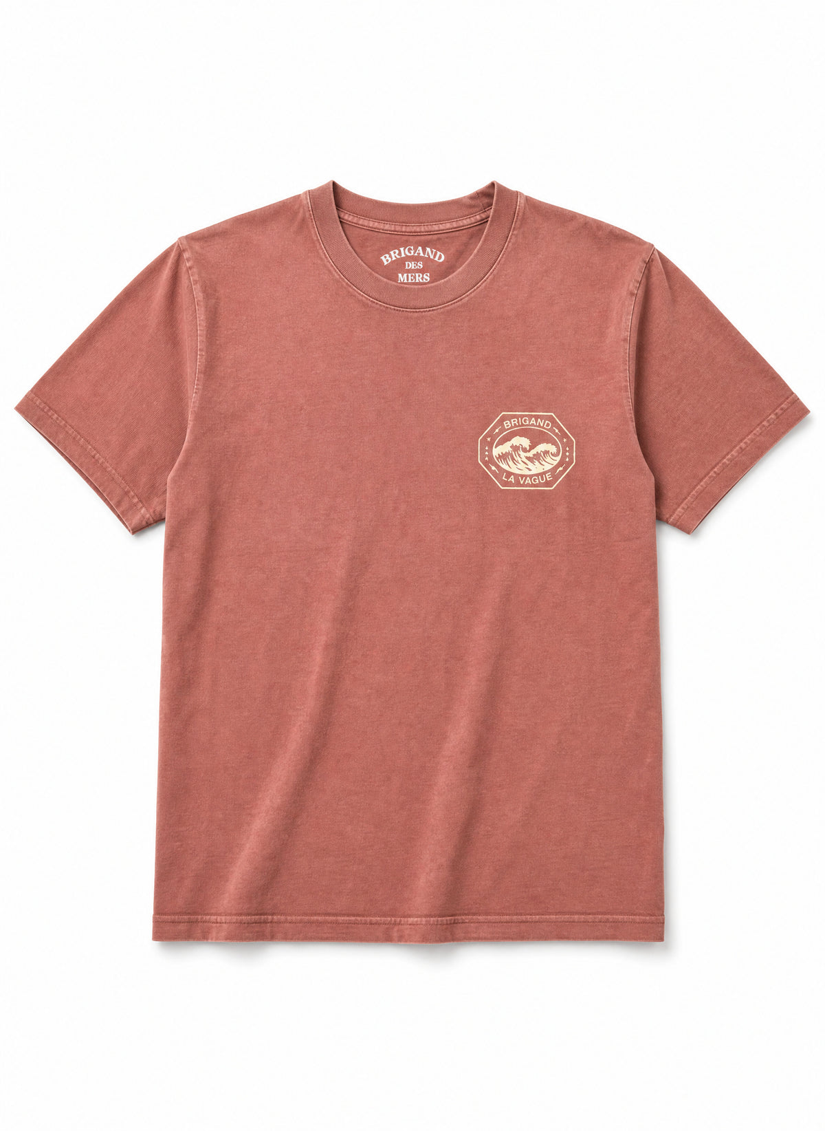 BRIGAND DES MERS T-shirt La Vague T-shirt Coton Bio Terracotta | Teinture Naturelle | La Vague