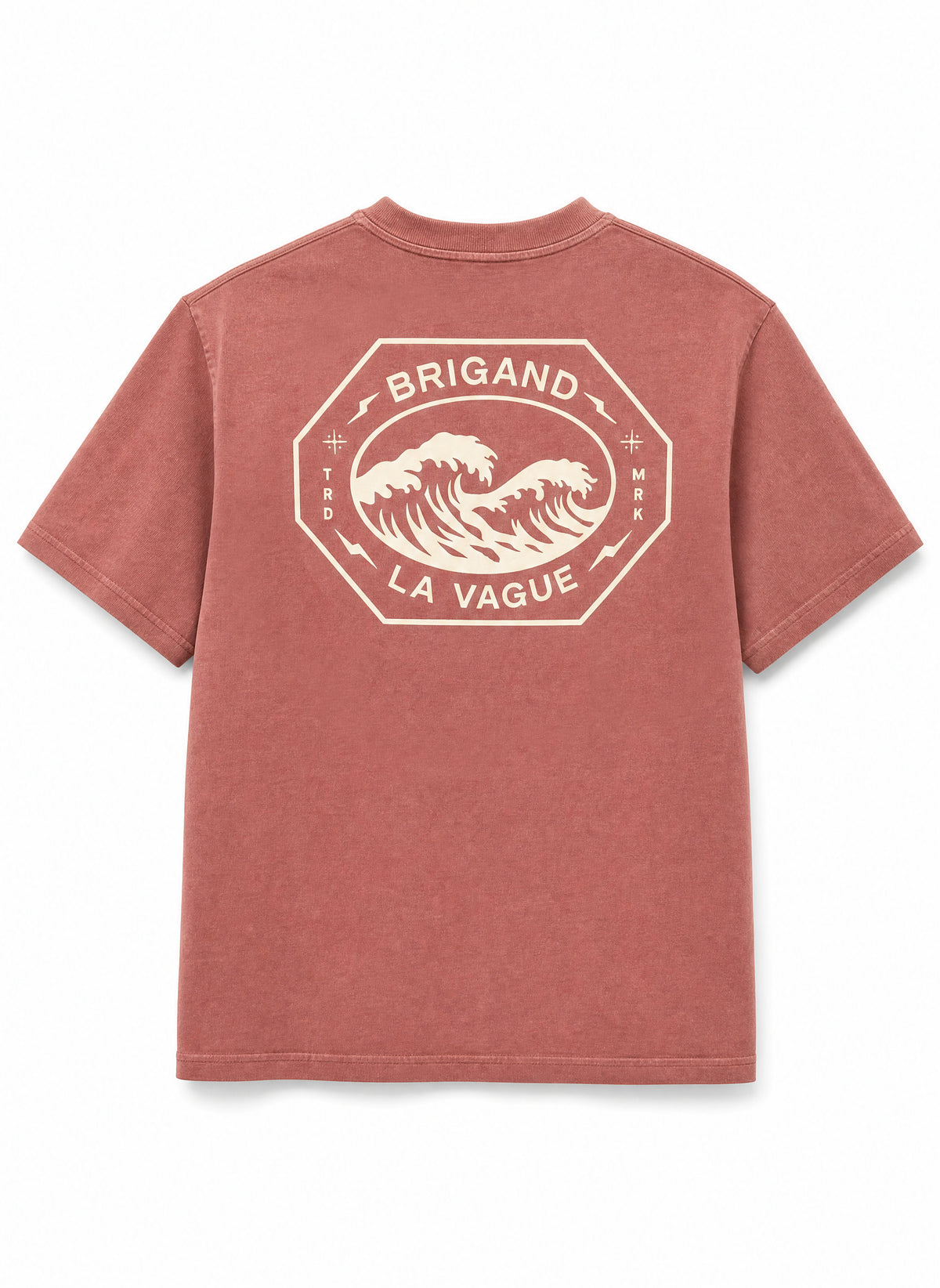 BRIGAND DES MERS T-shirt La Vague T-shirt Coton Bio Terracotta | Teinture Naturelle | La Vague