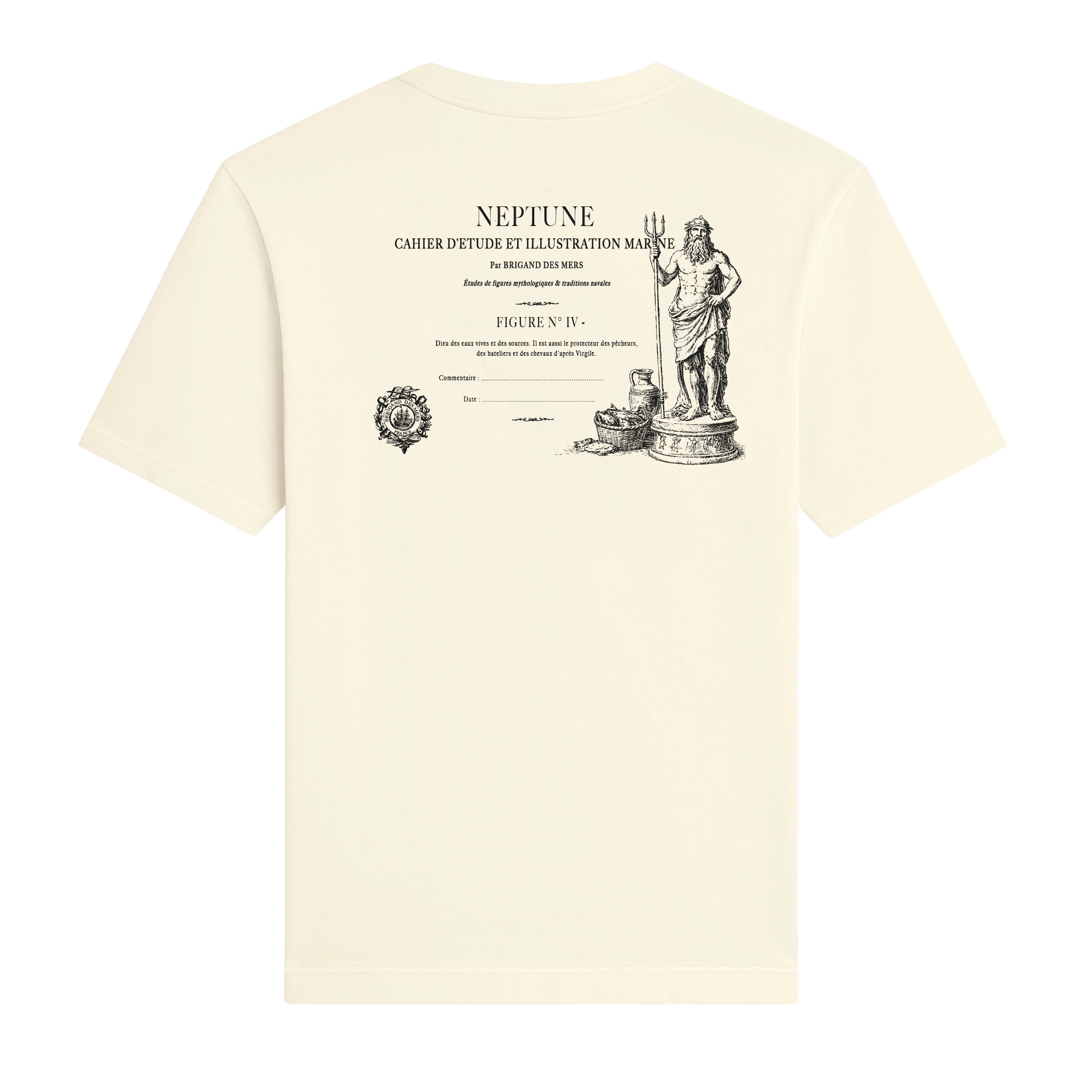 BRIGAND DES MERS T-shirt Neptune T-shirt Coton Bio 250 g – Neptune | Fabriqué au Portugal