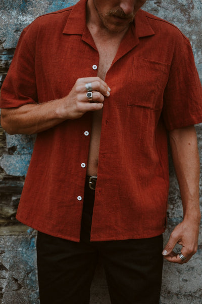 BRIGAND DES MERS Chemise manches courtes en Lin Flint Chemise manches courtes en Lin Flint