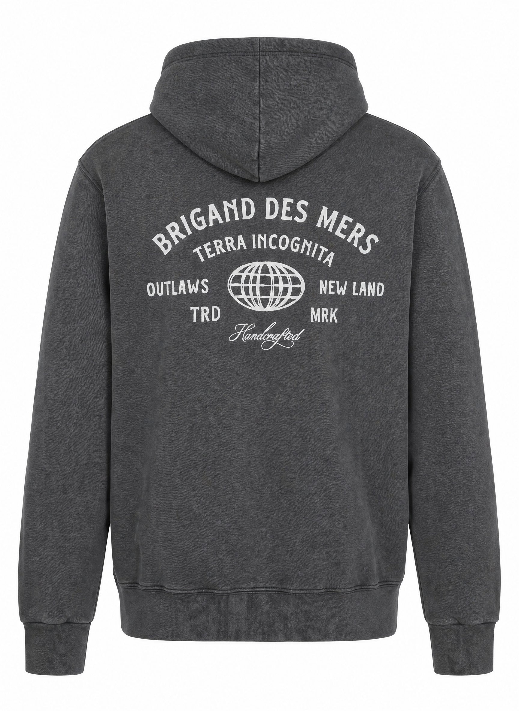 BRIGAND DES MERS Hoodie Terra Incognita Sweat Zippé Homme | Coton Bio Anthracite | Hoodie