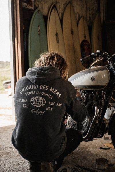 BRIGAND DES MERS Hoodie Terra Incognita Sweat Zippé Homme | Coton Bio Anthracite | Hoodie