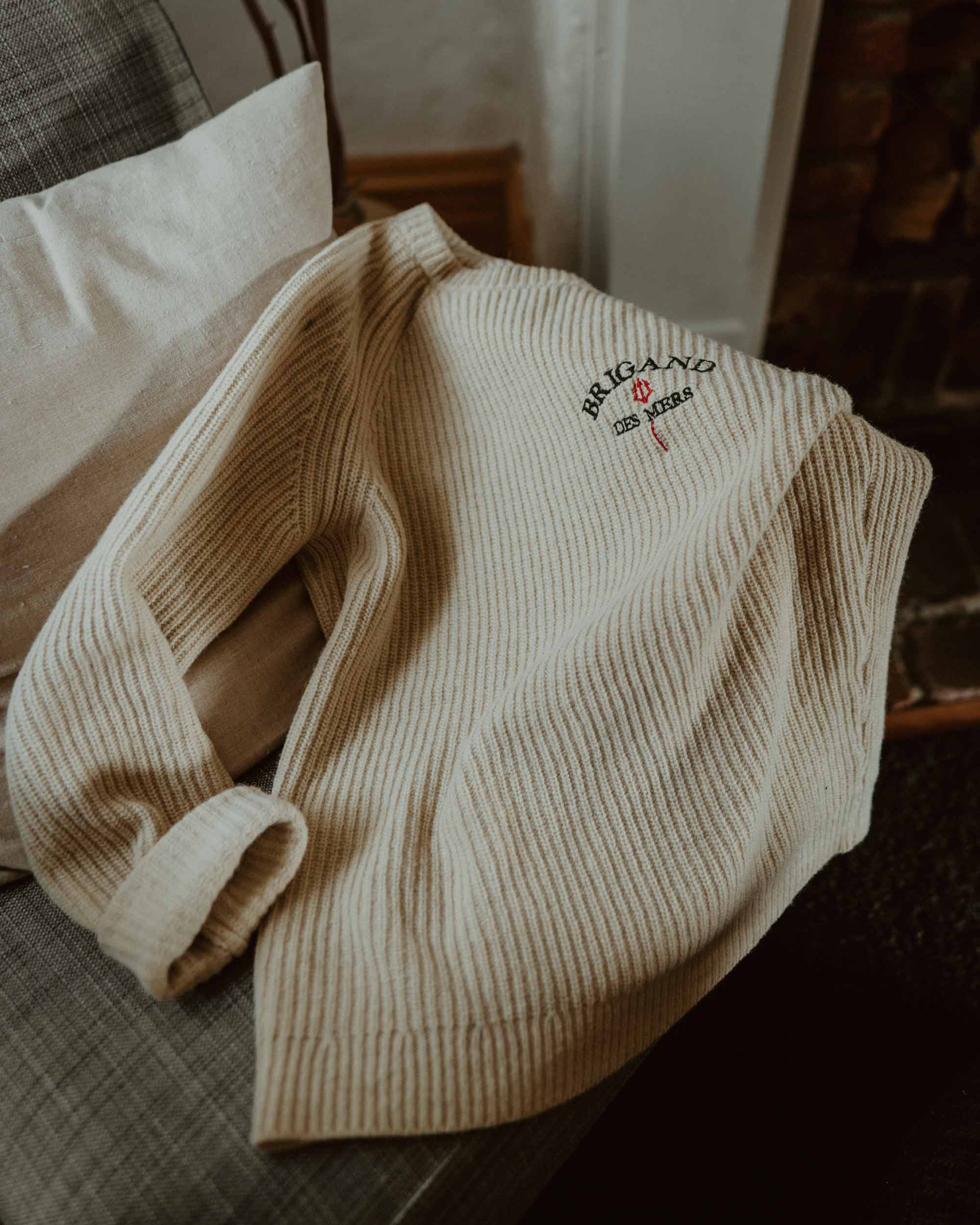 BRIGAND DES MERS Pull Héritage – Laine vierge, maille épaisse, fabrication durable Pull laine homme Héritage – 100 % laine vierge chaude et durable