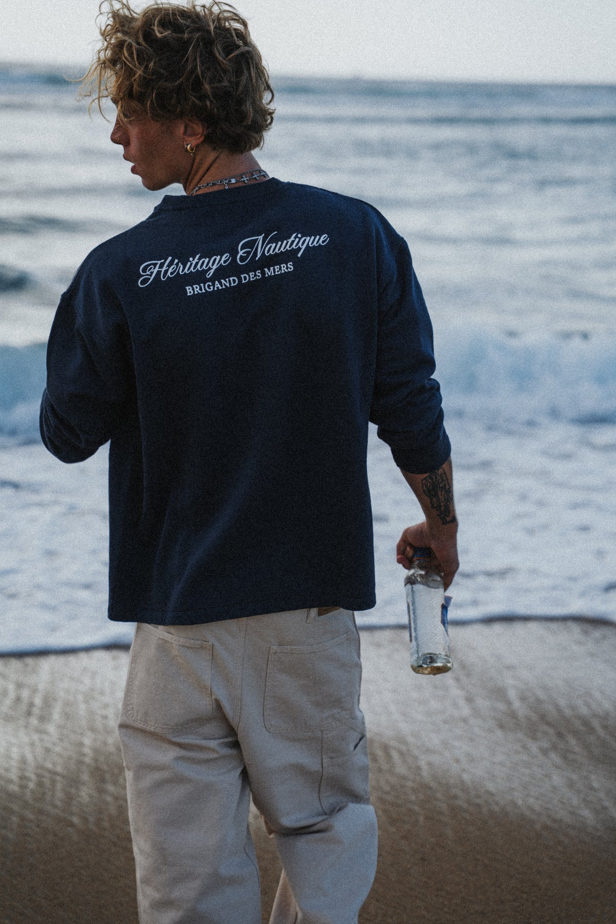 BRIGAND DES MERS Sweat Nautique Sweat Marin Homme | Coton Bio Bleu Marine | Nautique
