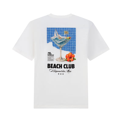 BRIGAND DES MERS T-shirt Beach Club T-shirt Graphique Homme Épais 300 g/m² | Coton Recyclé Off White