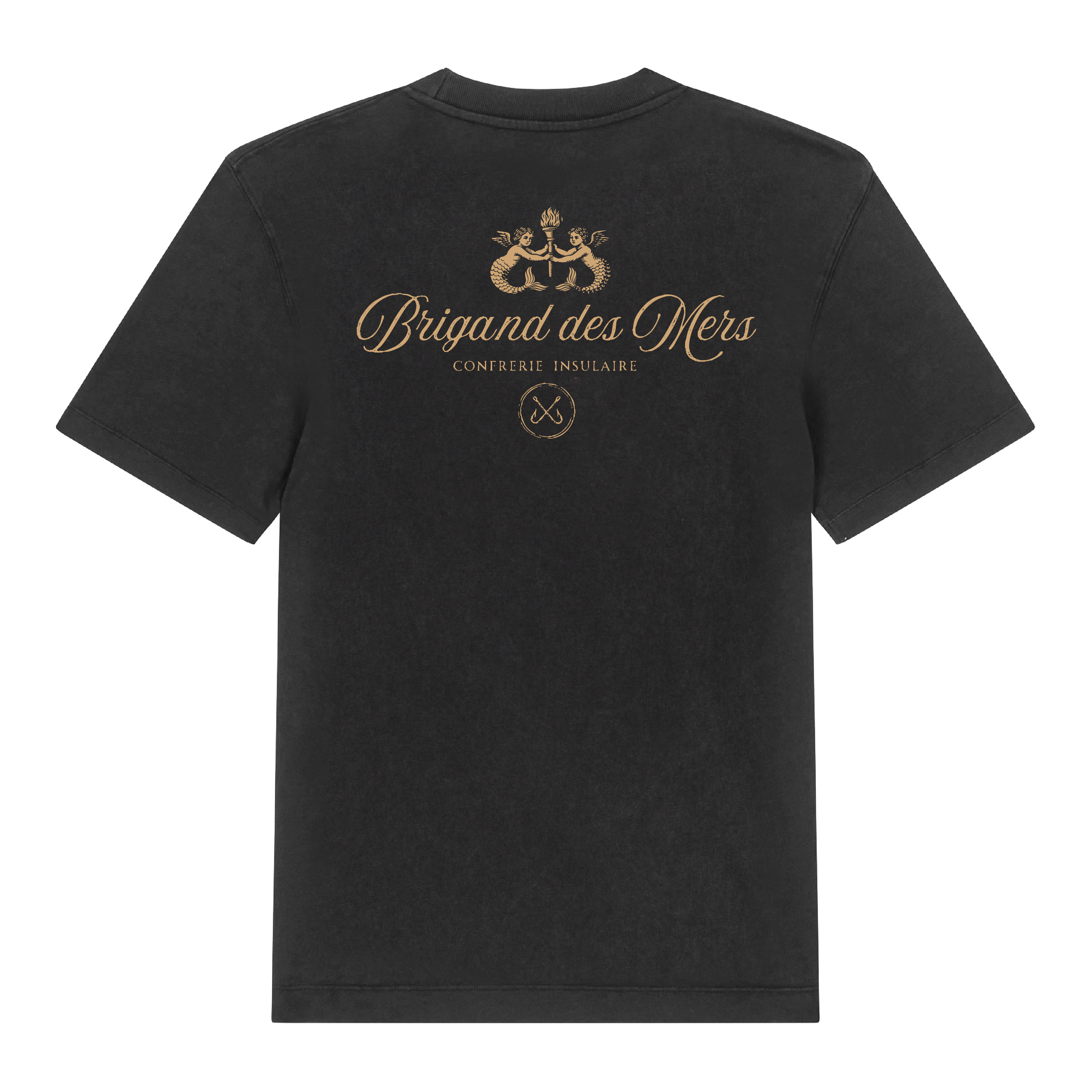 BRIGAND DES MERS T-shirt Confrérie Insulaire T-shirt Noir Vintage – Coton Bio 250g | Confrérie Insulaire