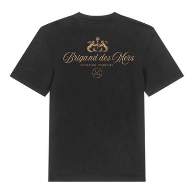 BRIGAND DES MERS T-shirt Confrérie Insulaire T-shirt Noir Vintage – Coton Bio 250g | Confrérie Insulaire
