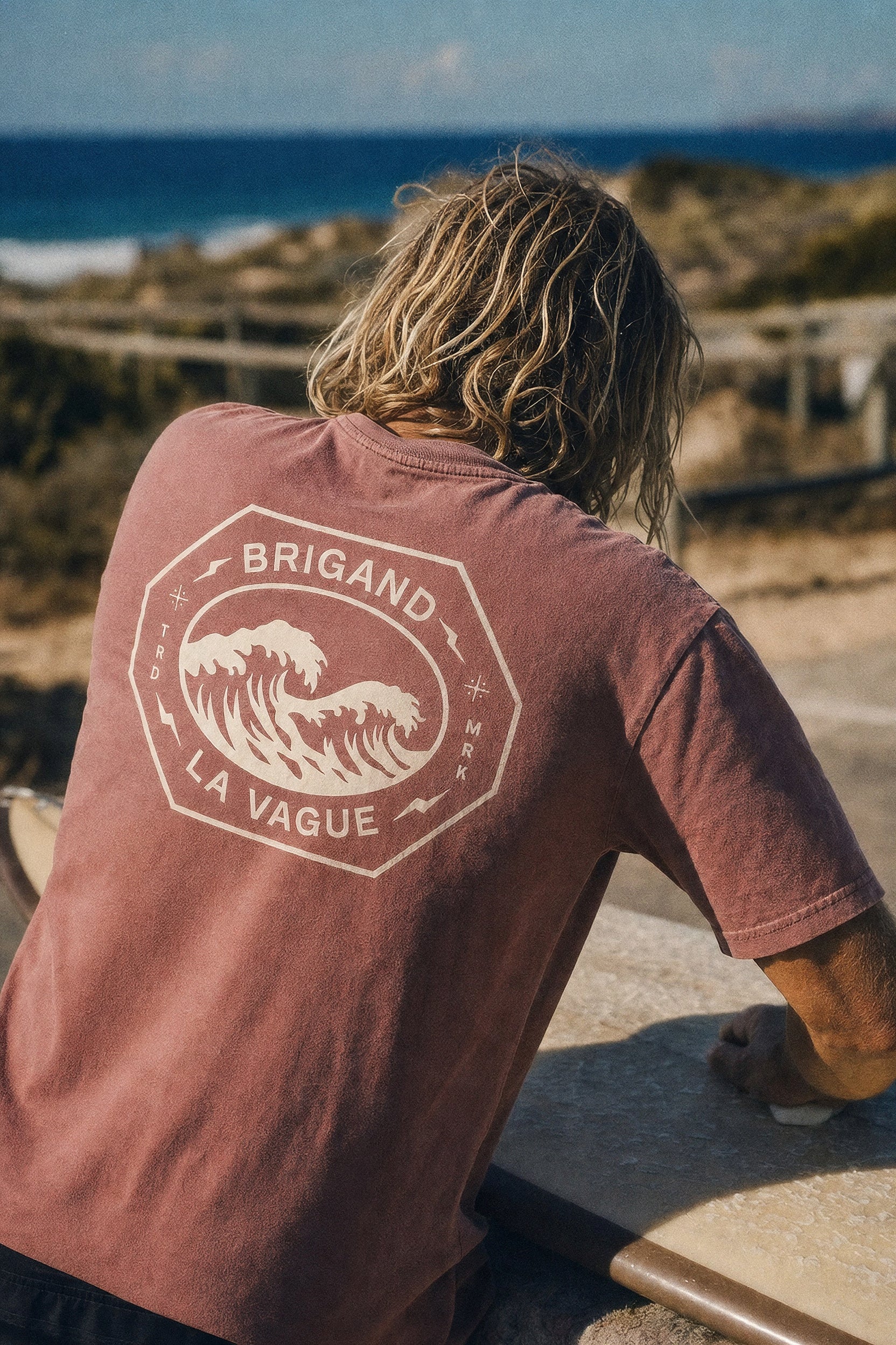 BRIGAND DES MERS T-shirt La Vague T-shirt Coton Bio Terracotta | Teinture Naturelle | La Vague