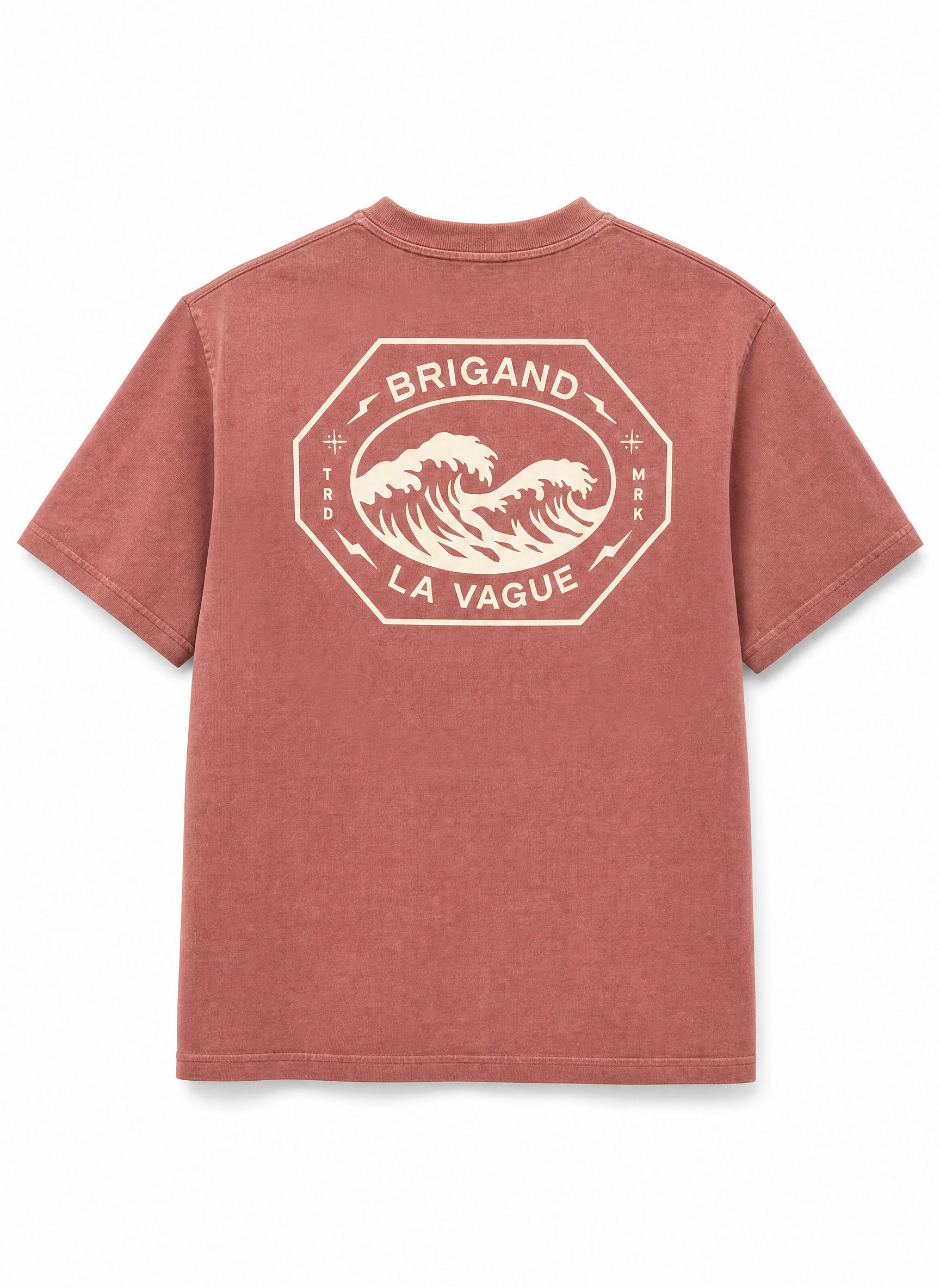 BRIGAND DES MERS T-shirt La Vague T-shirt Coton Bio Terracotta | Teinture Naturelle | La Vague
