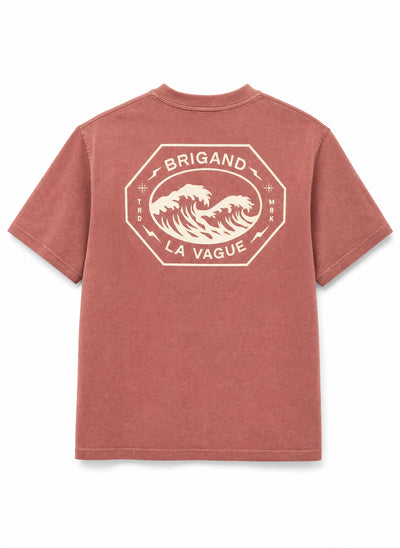 BRIGAND DES MERS T-shirt La Vague T-shirt Coton Bio Terracotta | Teinture Naturelle | La Vague