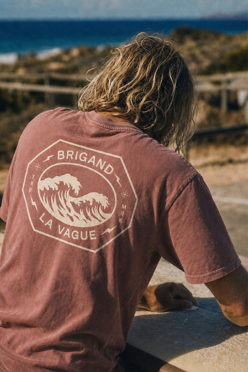 BRIGAND DES MERS T-shirt La Vague T-shirt Coton Bio Terracotta | Teinture Naturelle | La Vague