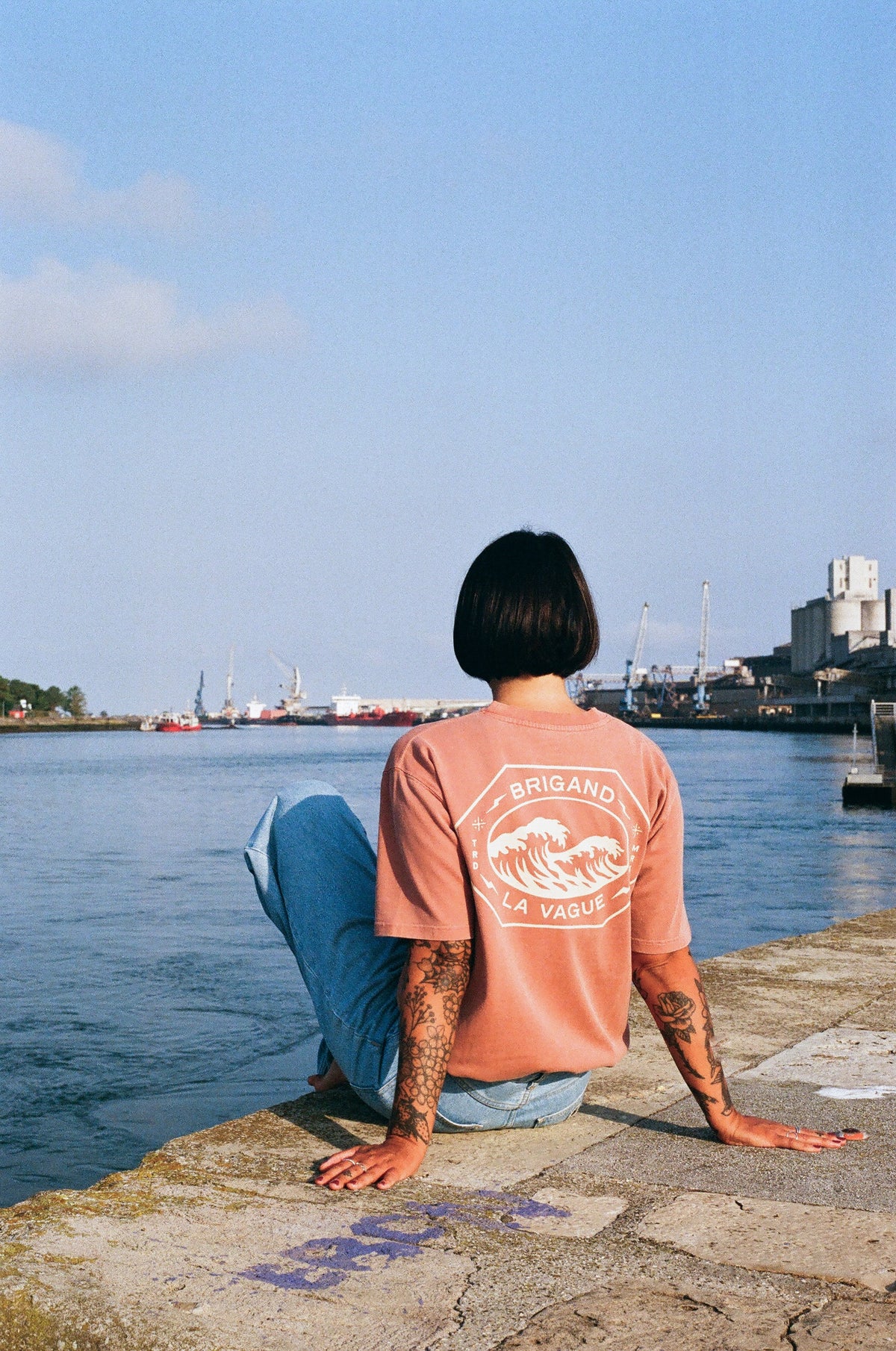 BRIGAND DES MERS T-shirt La Vague T-shirt Coton Bio Terracotta | Teinture Naturelle | La Vague