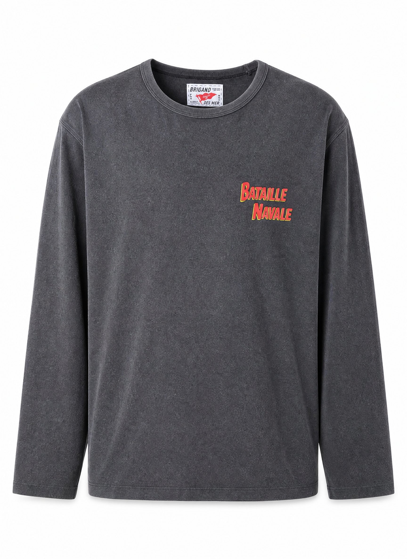BRIGAND DES MERS T-shirt Manches Longues Bataille Navale T-shirt Manches Longues Homme bataille navale | Coton Bio Noir Vintage