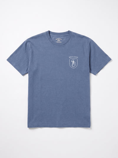 BRIGAND DES MERS T-Shirt Sirène T-shirt Sirène en Coton Bio 340g | Teinture Naturelle | Bleu Vintage